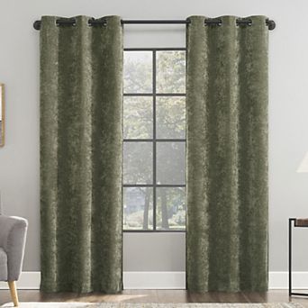 Sun Zero Isidora Velvet Magnetic Closure 100% Blackout Grommet Curtain Panel