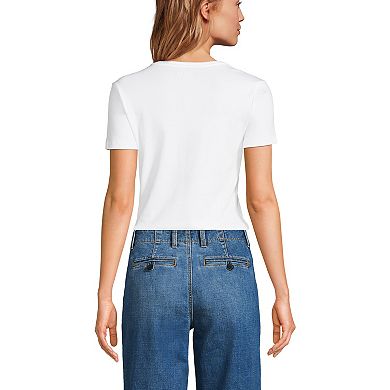Women's Lands' End Mid Rise Wide Leg Ankle Jeans