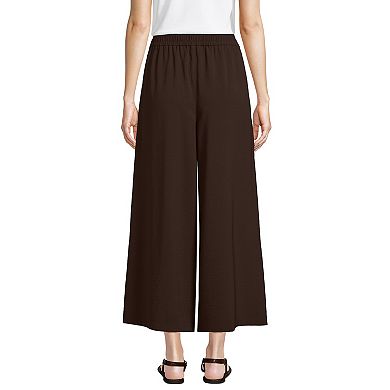 Women's Lands' End Creaseless High Rise Palazzo Crop Pants