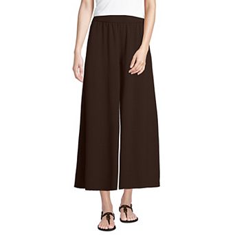 Women's Lands' End Creaseless High Rise Palazzo Crop Pants