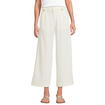 Women's Lands' End Soft Polish High Rise Wide Leg Crop Pants