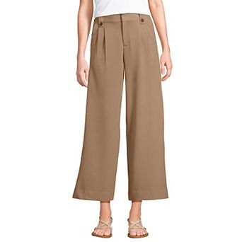 Women's Lands' End Soft Polish High Rise Wide Leg Crop Pants