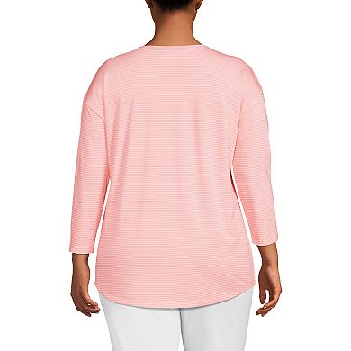 Plus Size Lands' End 3/4 Sleeve Lightweight Jersey Tunic