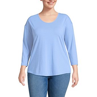 Plus Size Lands' End 3/4 Sleeve Lightweight Jersey Tunic