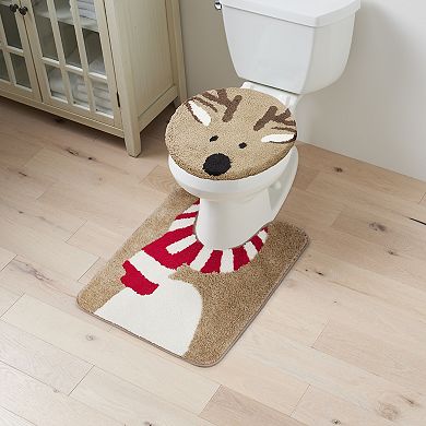 St. Nicholas Square® Reindeer Lid & Contour Bath Rug Set