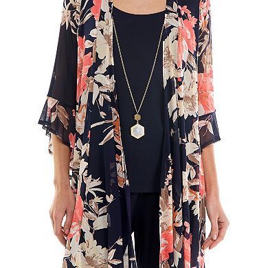 Women's Luxology 3-pc. Cardigan, Tank Top & Straight Leg Pants Set