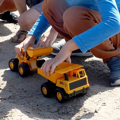 Mighty Wheels 2 Pack Dump Truck & Front Loader Construction Vehicle Set