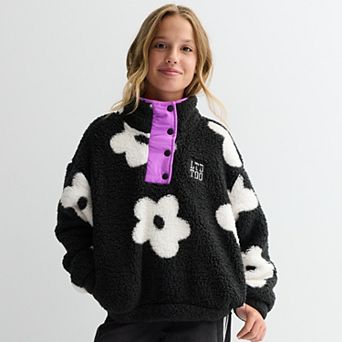 Girls 7-16 Limited Too Sherpa Quarter Snap Pullover