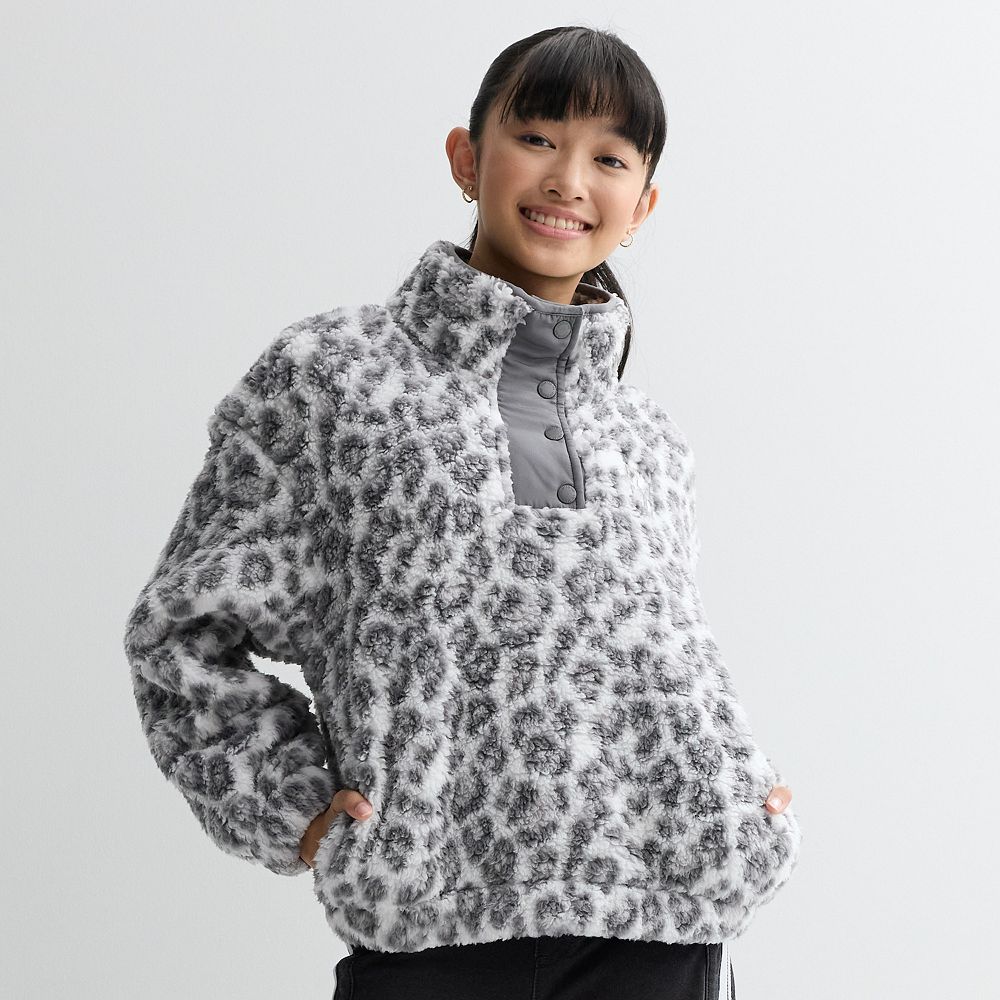 Girls 7-16 Limited Too Sherpa Quarter Snap Pullover