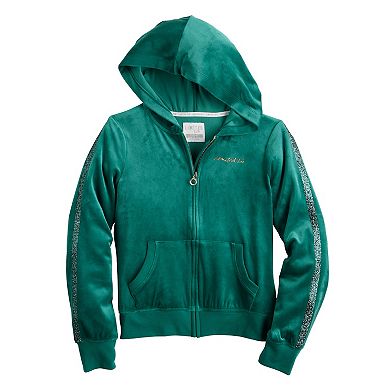 Girls 7-16 Limited Too Velour Full Zip Hoodie