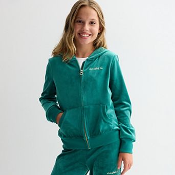Girls 7-16 Limited Too Velour Full Zip Hoodie