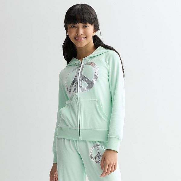 Girls 7-16 Limited Too Velour Full Zip Hoodie