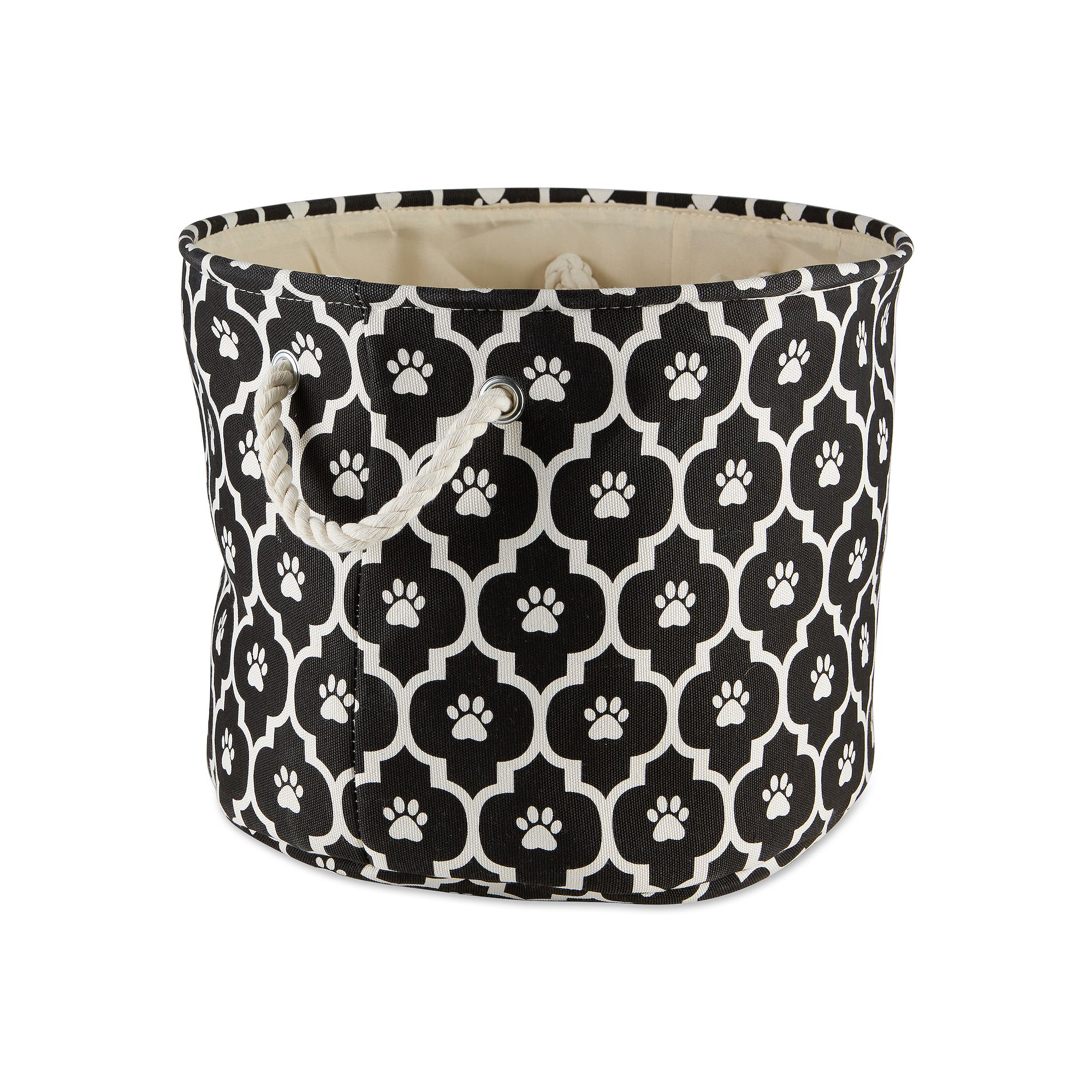 Bone Dry Round Pet Toy Bin, Black