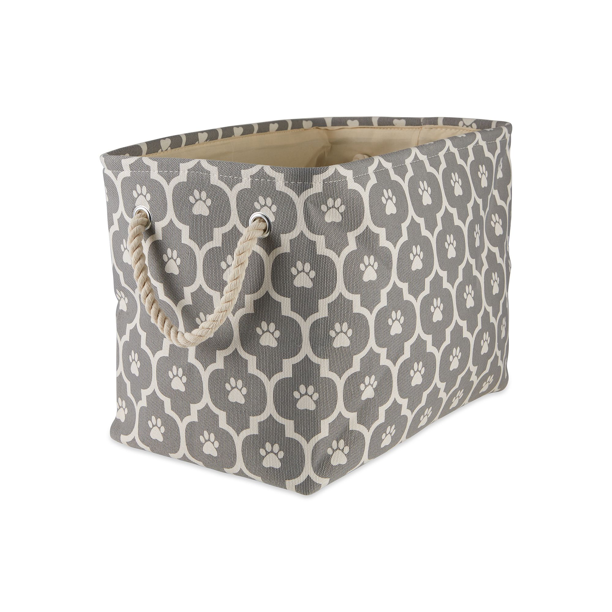 Bone Dry Lattice Pet Toy Bin, Gray