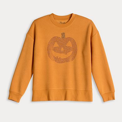 Women's Fleece Jack-O-Lantern Graphic Pullover Sweatshirt