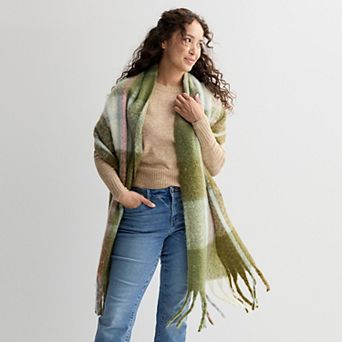 Women's Sonoma Goods For Life® Overscale Brushed Plaid Wrap Scarf