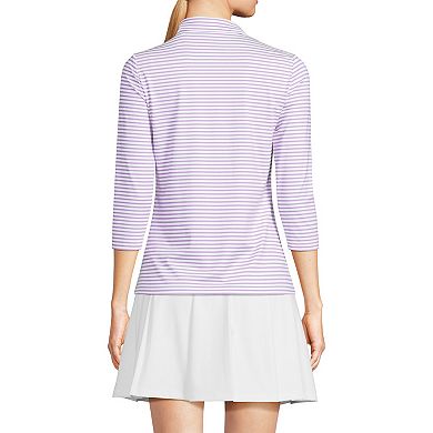Women's Regular Lands' End 3/4 Sleeve Active Polo Shirt