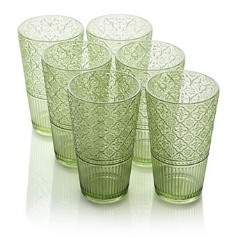 Certified International Victoria Green 6 pc Ice Tea Glasses
