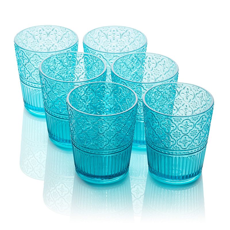Certified International Victoria Green 6-pc. DOF Glasses, Blue