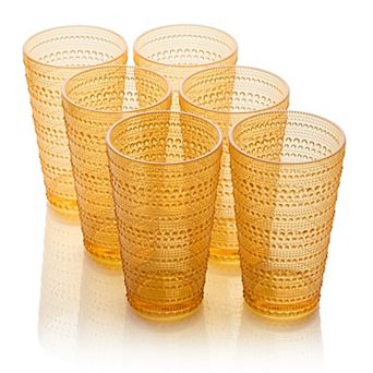 Certified International Sante Fe Orange 6 pc Ice Tea Glasses