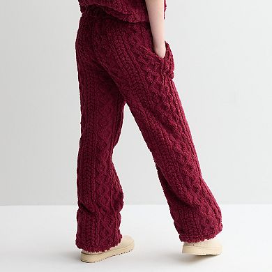 Girls 7-16 Limited Too Cable Sherpa Wide Leg Pants