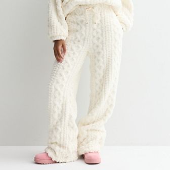 Girls 7-16 Limited Too Cable Sherpa Wide Leg Pants