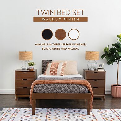 Linon Polly Bed & 2 Nightstands 3-pc. Bedroom Furniture Set