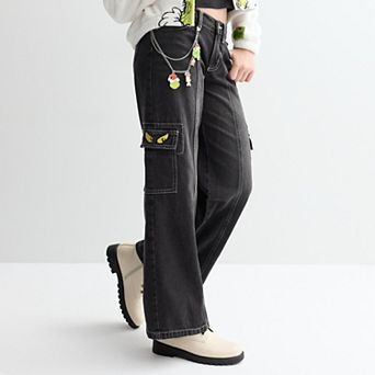 Girls 7-16 Limited Too Grinch Wide Leg Jeans