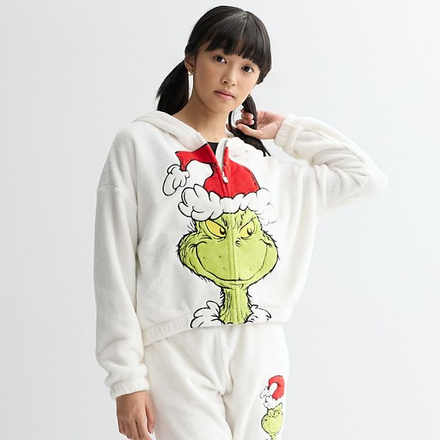 Girls 7-16 Limited Too Grinch Full Zip Graphic Hoodie