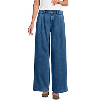 Women's Lands' End Pleated Slouchy Jeans