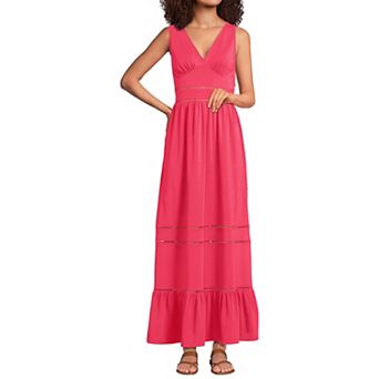 Women's Lands' End Embellished Trim Maxi Dress