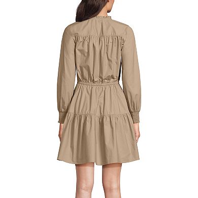 Women's Lands' End Long Sleeve Mini Popover Dress