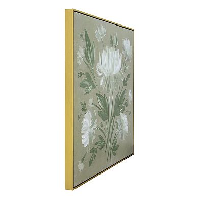 Gallery 57 White Flower Bouquet Floating Framed Wall Art Canvas