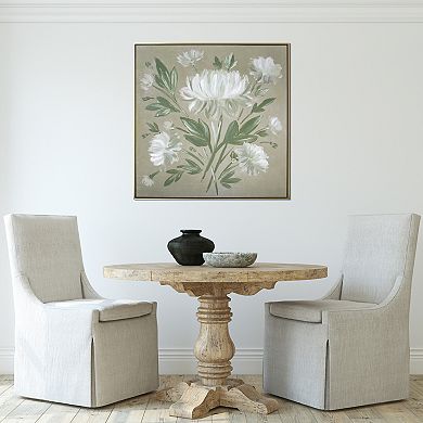 Gallery 57 White Flower Bouquet Floating Framed Wall Art Canvas