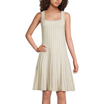 Women's Lands' End Square Neck Above Knee Sweater Dress