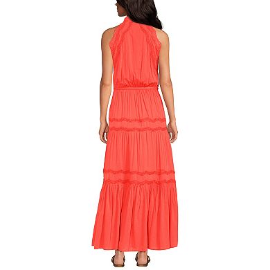 Women's Lands' End Halter Tiered Maxi Dress