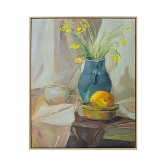 Gallery 57 Still Life Vase Floating Framed Wall Art Canvas