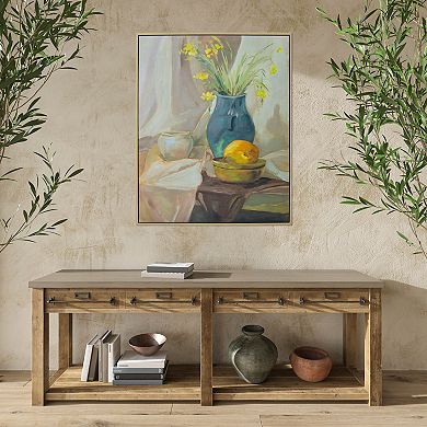 Gallery 57 Still Life Vase Floating Framed Wall Art Canvas