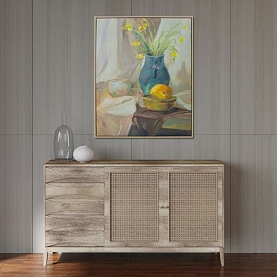 Gallery 57 Still Life Vase Floating Framed Wall Art Canvas