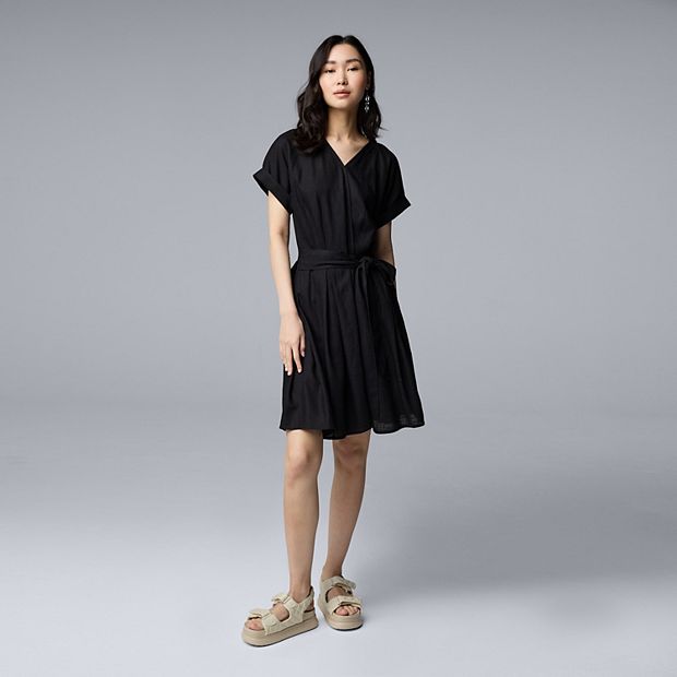 Petite Simply Vera Vera Wang Wrap Tie-Front Dress