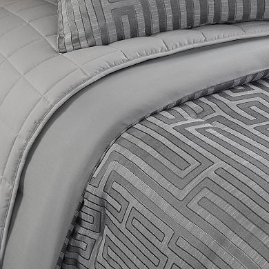 Madison Park Hayden 10-Piece Luxury Jacquard Comforter Set with Quilt and Throw Pillows
