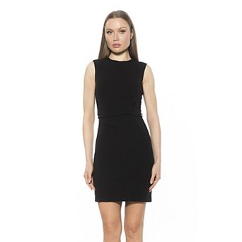 Women's ALEXIA ADMOR Crewneck Sleeveless Dress With Bow Belt