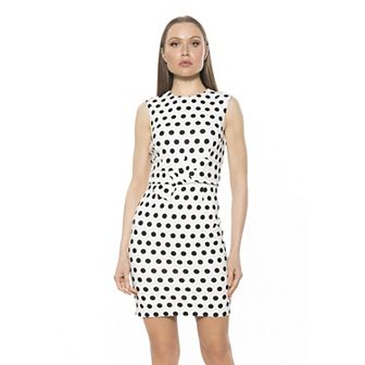 Women's ALEXIA ADMOR Crewneck Sleeveless Dress With Bow Belt