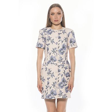 Women's ALEXIA ADMOR Contrast Crewneck Shift Dress with Pockets