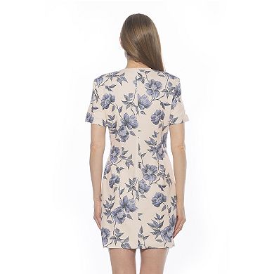Women's ALEXIA ADMOR Contrast Crewneck Shift Dress with Pockets
