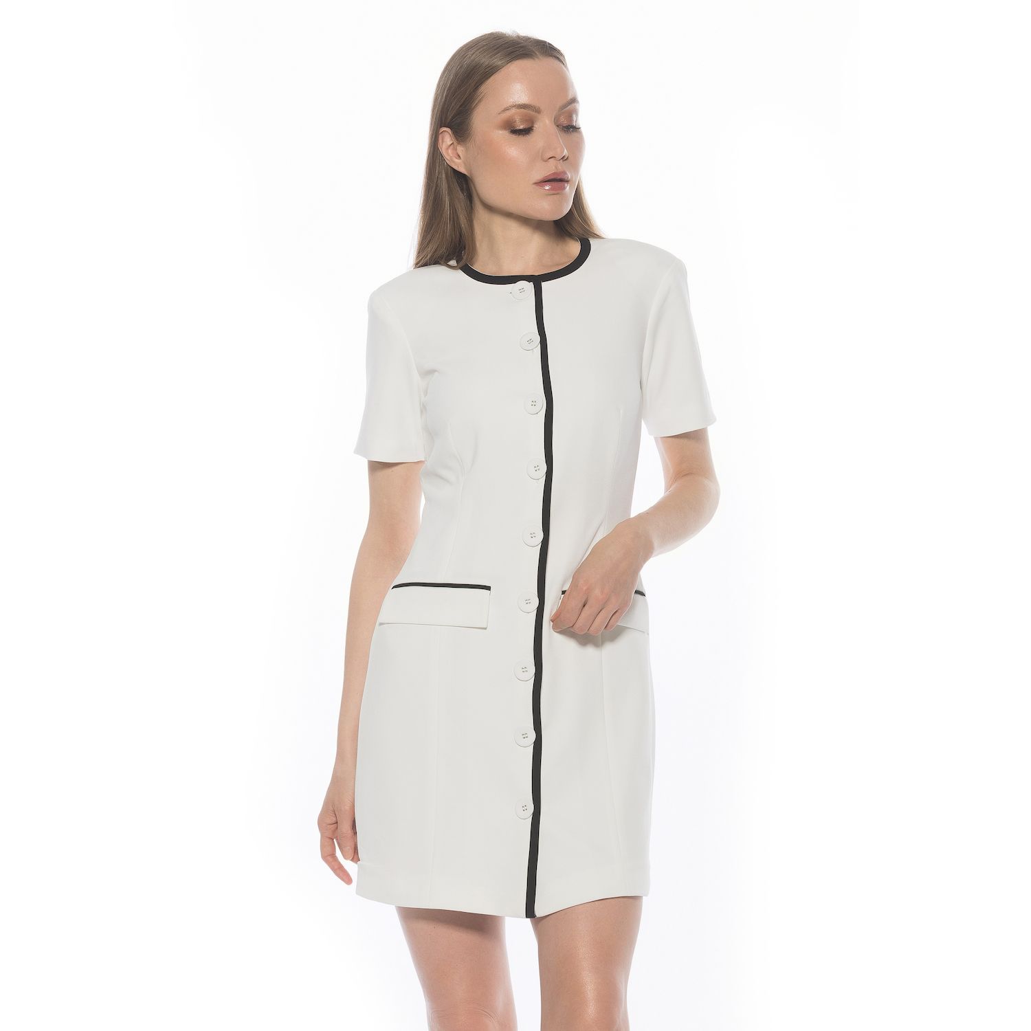 Женское платье Alexia Admor Contrast Crewneck Shift with Pockets — фото 1