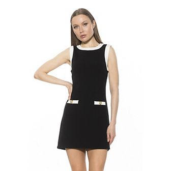 Women's ALEXIA ADMOR Piper Contrast Crewneck Shift Mini Dress