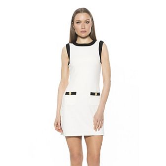 Women's ALEXIA ADMOR Piper Contrast Crewneck Shift Mini Dress