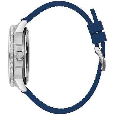 Bulova Men's Marine Star Stainless Steel Exhibition Dial Leather Strap Watch - 96A291