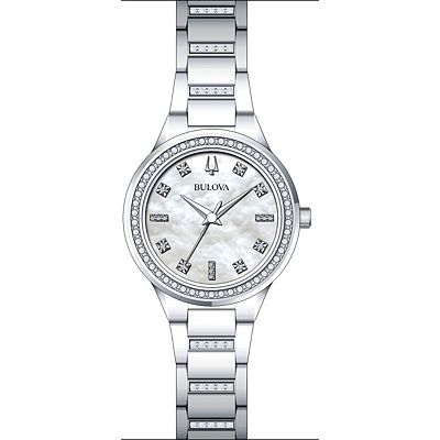 Bulova Women\'s Silver Heart Link Crystal Bracelet Watch Bulova Crystal Women main image 3